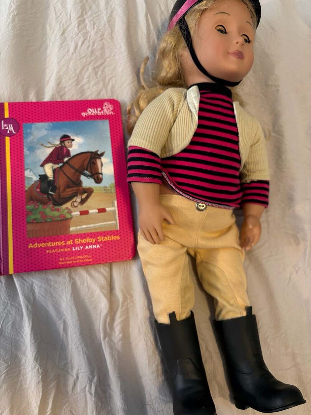Our Generation Lily Anna 18 Inch Equestrian Doll and Book Set